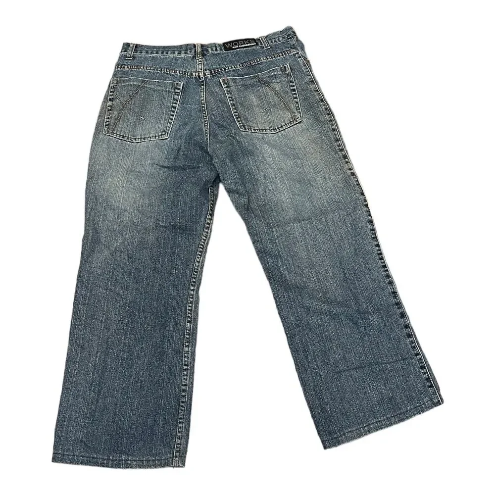 Ron Chereskin Mens Regular Fit Blue Denim Jeans 35x25 High Rise Classic Casual